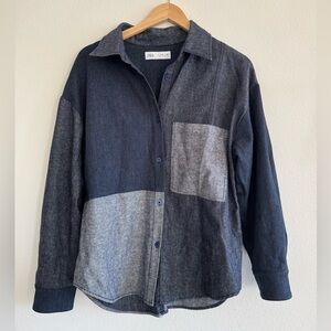 Zara Girls Denim Button Down Shirt Size 13-14